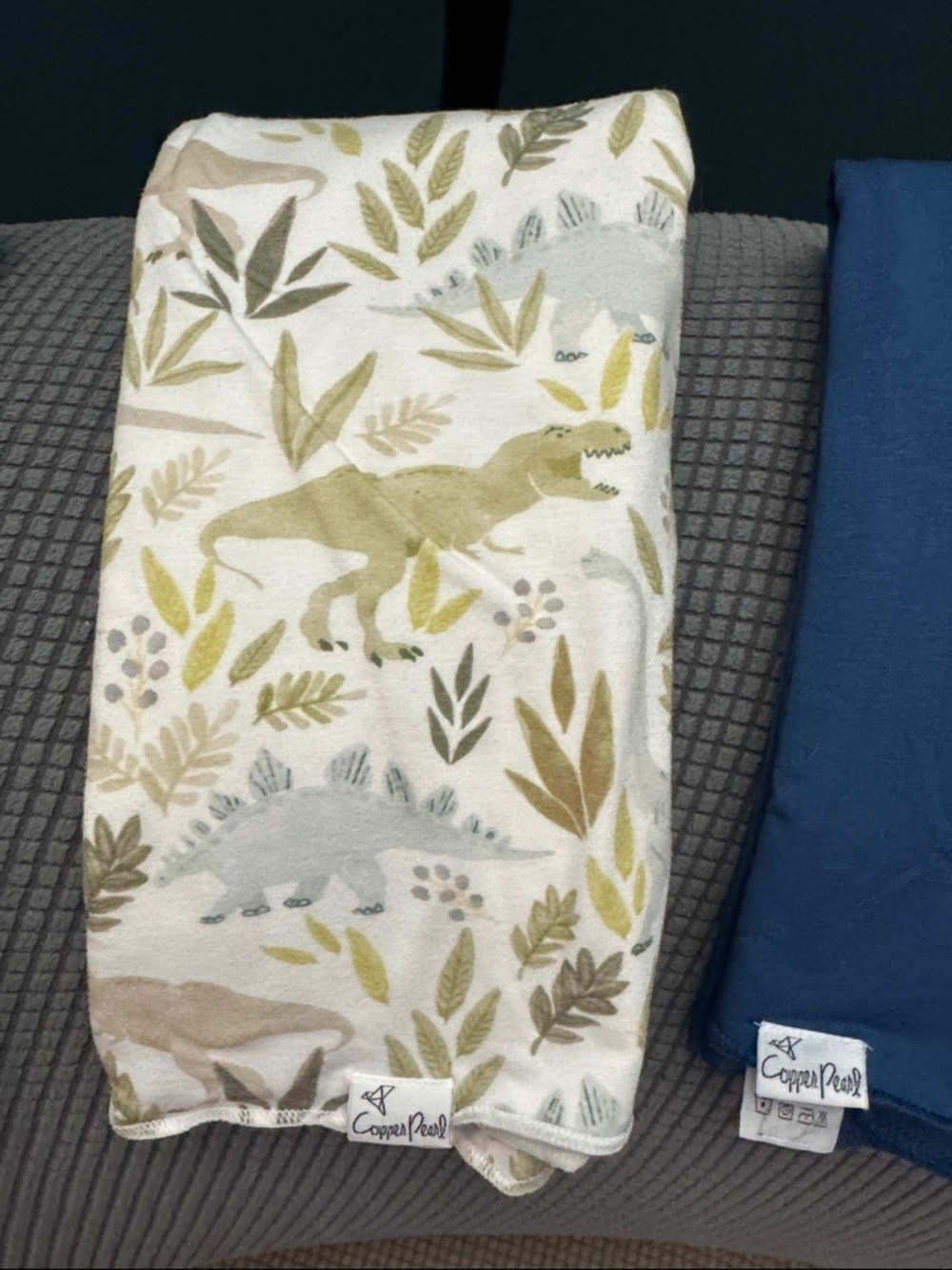 Copper Pearl- 3 Kids Swaddle Blankets- Camo, Dinosaurs, Blue- Gently Used. - Picture 3 of 7